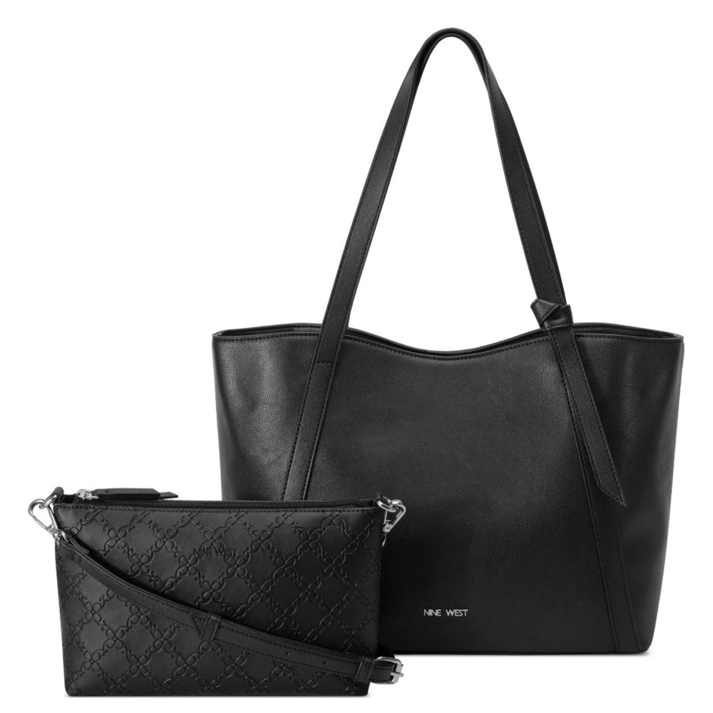 Nine West Elegant Black Tote and Crossbody Set